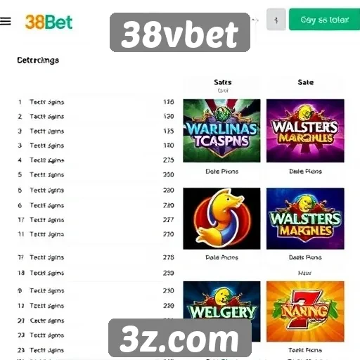 Comparativo de jogos disponíveis no 38vbet